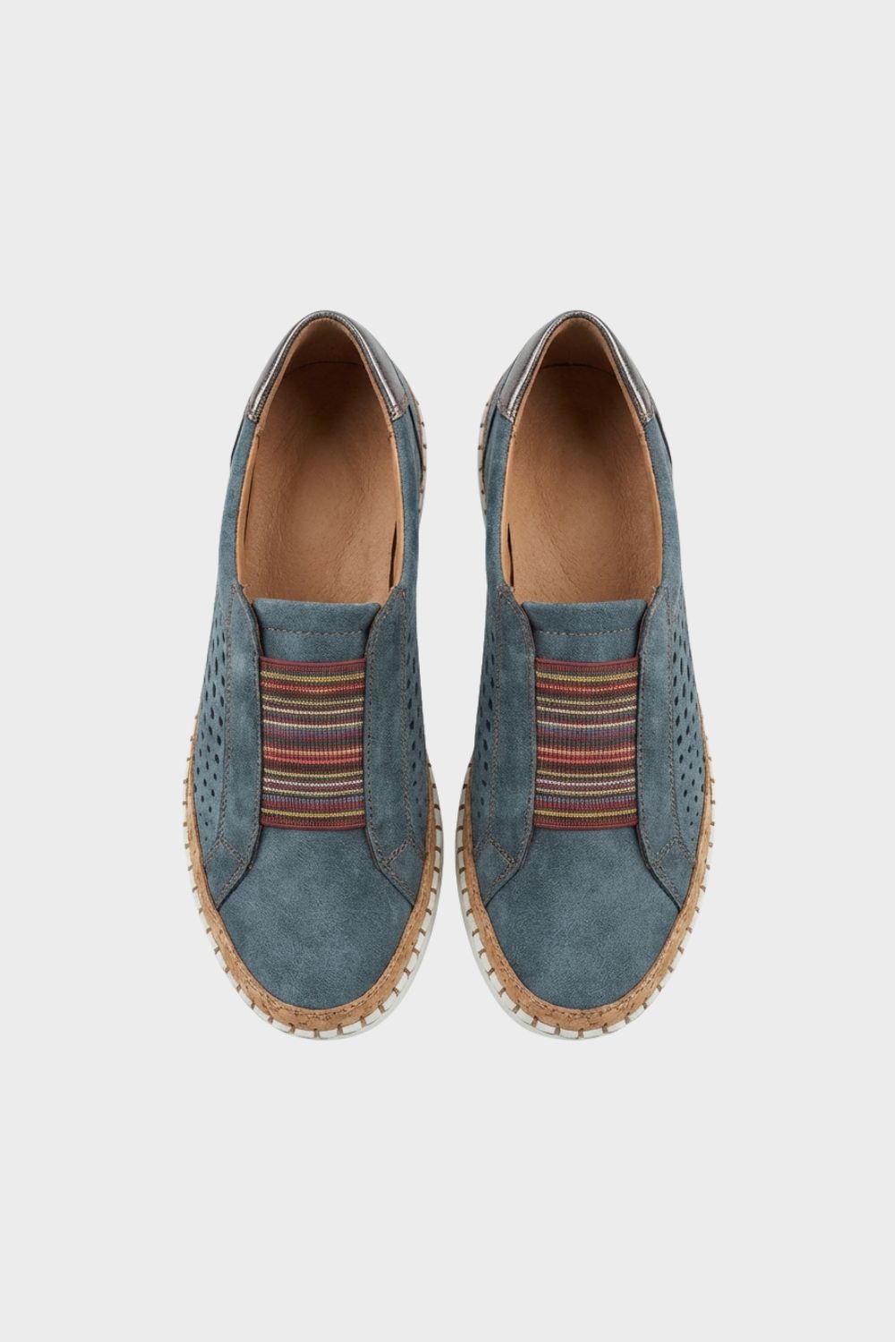 Slipper Damen Halbschuhe mit Gummizug und Lochmuster