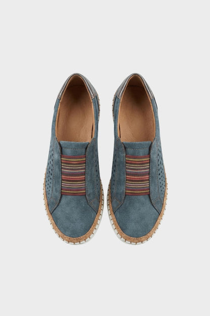 Slipper Damen Halbschuhe mit Gummizug und Lochmuster
