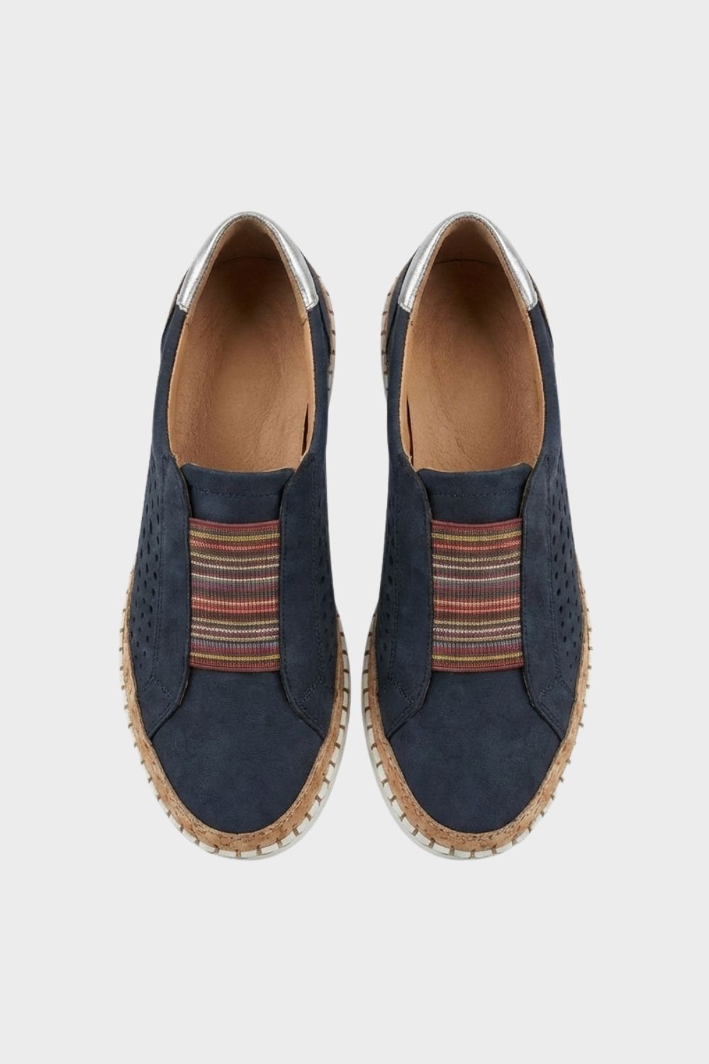 Slipper Damen Halbschuhe mit Gummizug und Lochmuster