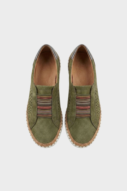 Slipper Damen Halbschuhe mit Gummizug und Lochmuster