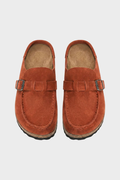 Pantoletten Damen Clogs mit Schnalle geschlossen