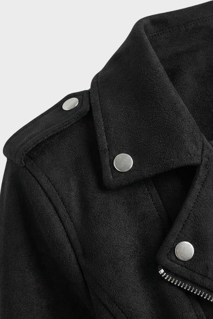 Lederjacke Damen Bikerjacke mit Reißverschluss
