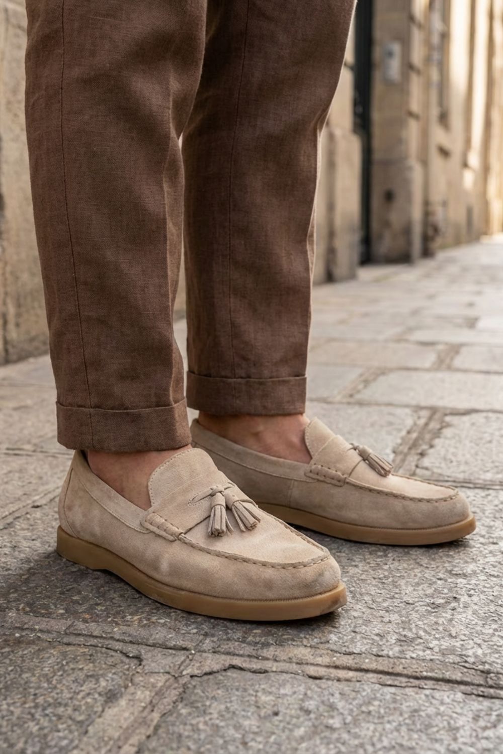 Herren Loafer mit Quaste Slip On Mokassins