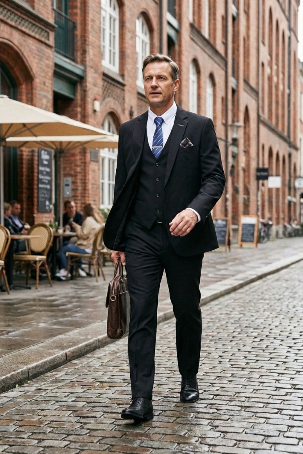 Anzug Herren Dreiteiler Slim Fit
