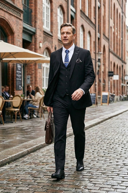 Anzug Herren Dreiteiler Slim Fit