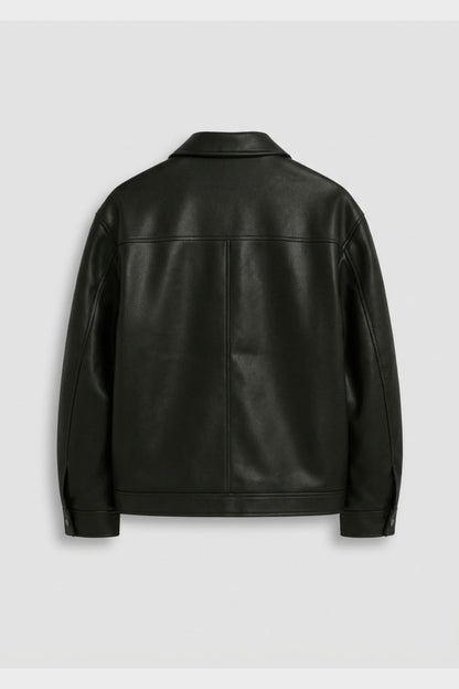 Lederjacke Herren mit Reißverschluss und Kragen