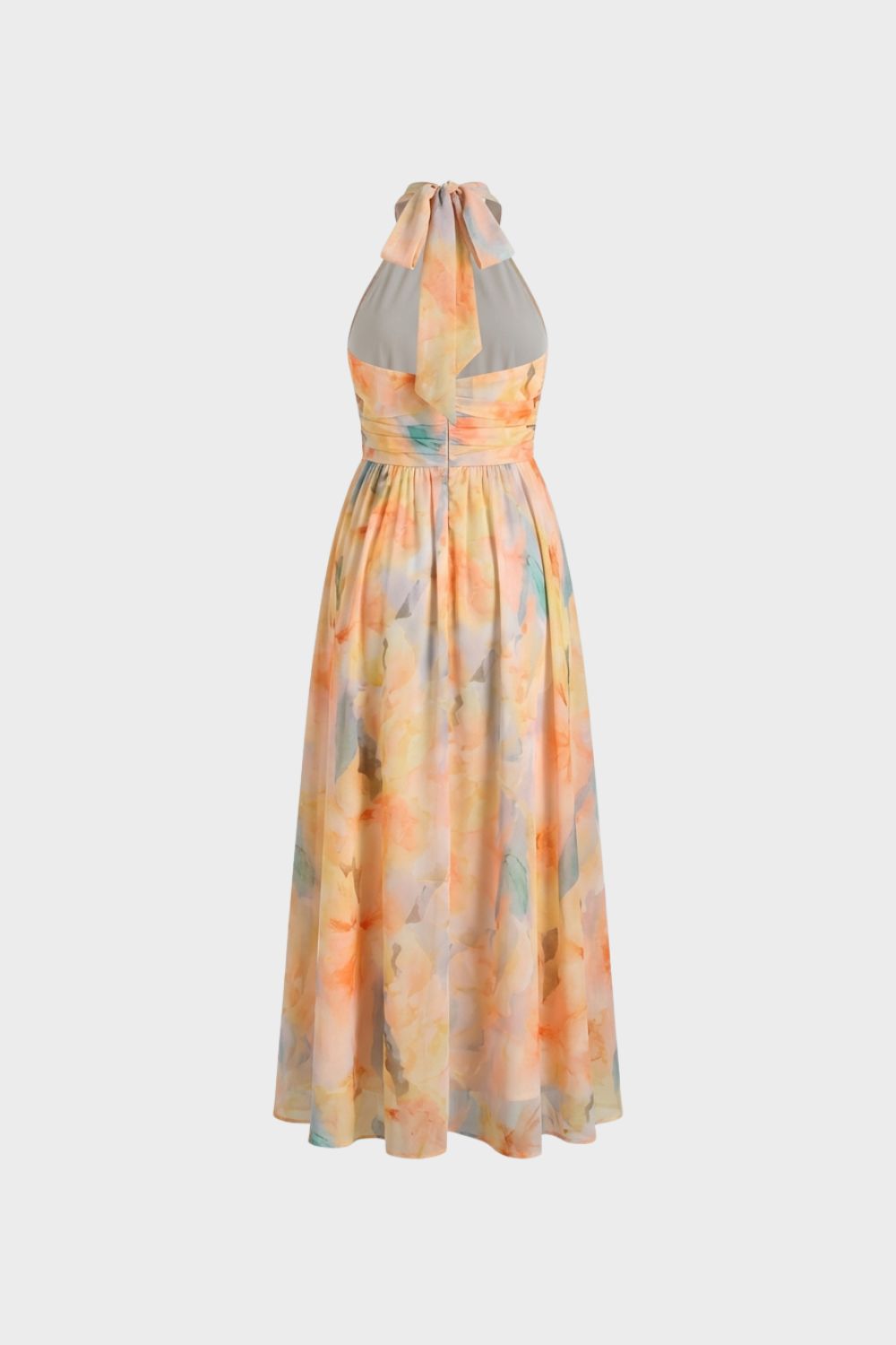 Maxikleid Damen mit Blumenmuster und Neckholder