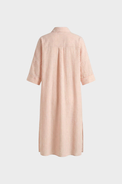 Hemdblusenkleid Damen gestreift mit Knopfleiste