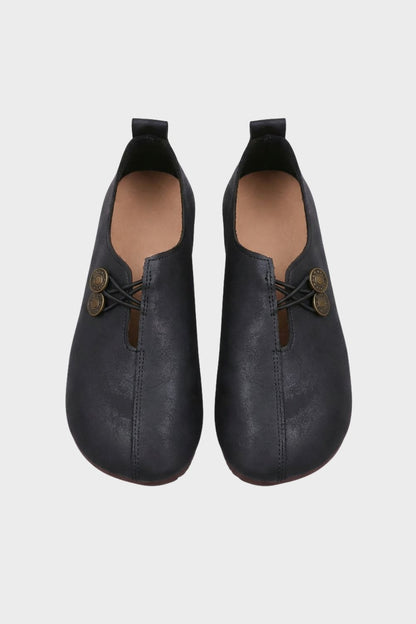 Ballerinas Damen mit Cut Out und Knopfdetail