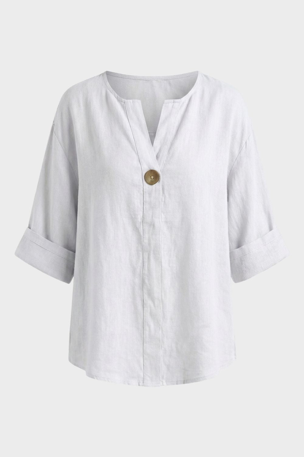 Bluse Damen mit V Ausschnitt und Knopf