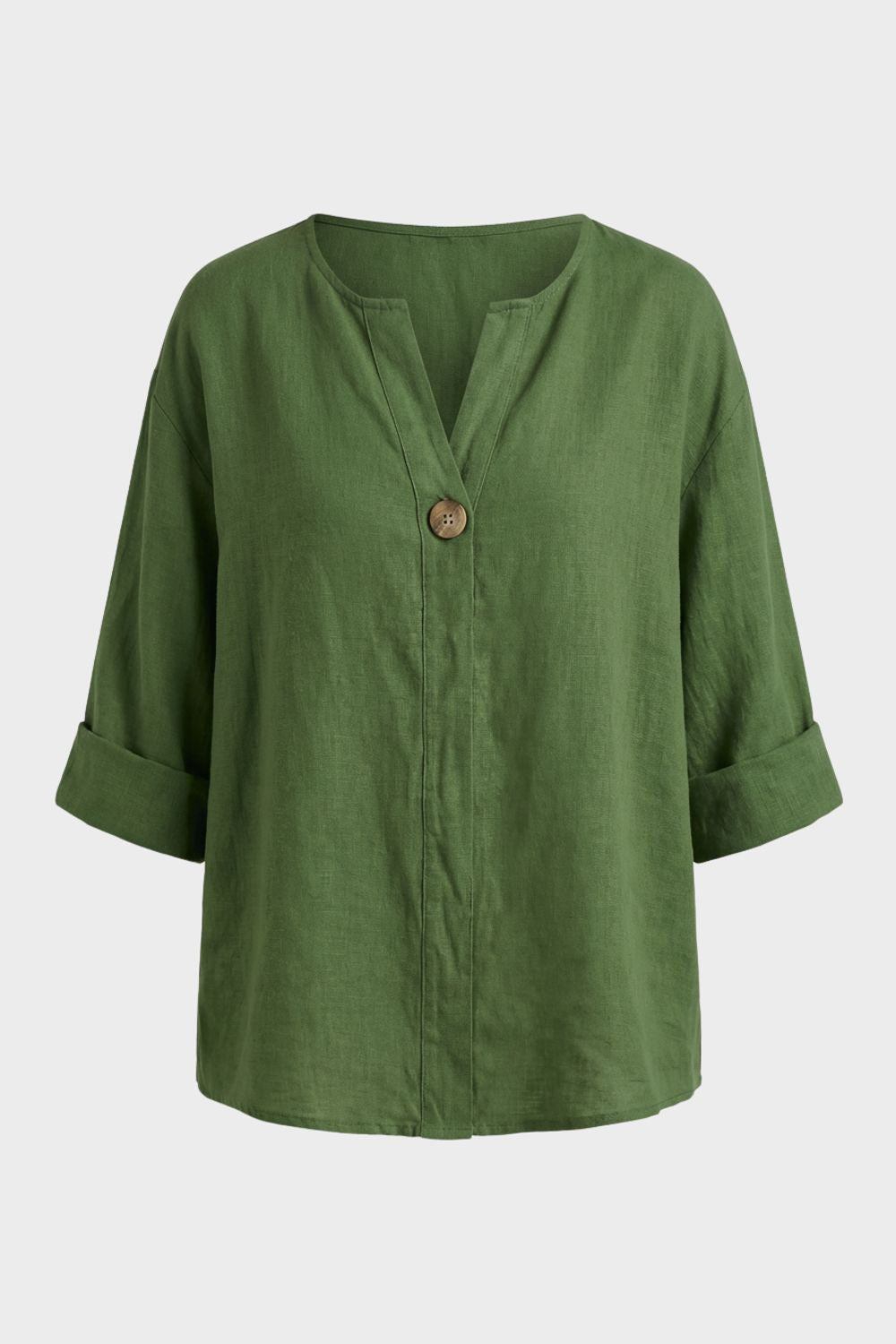 Bluse Damen mit V Ausschnitt und Knopf