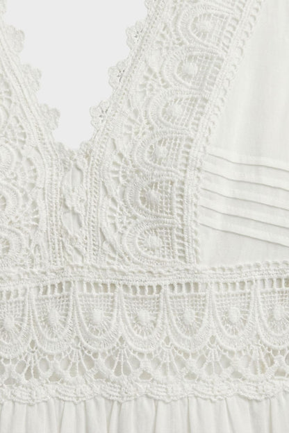 Maxikleid Damen mit V Ausschnitt und Spitze