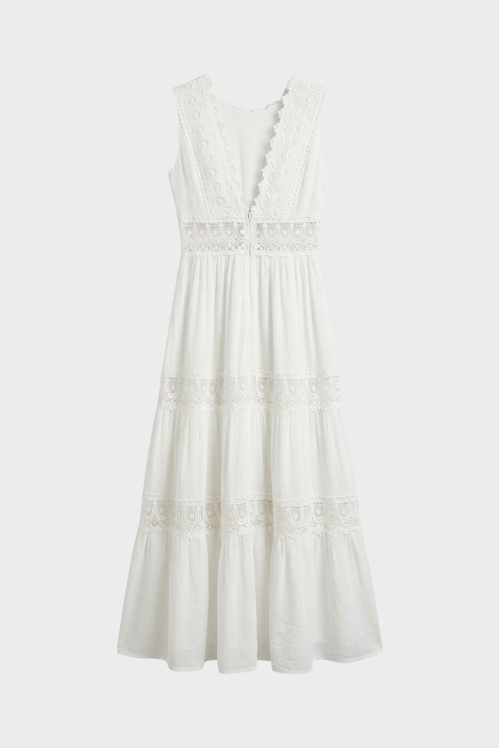 Maxikleid Damen mit V Ausschnitt und Spitze
