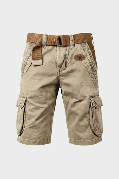 Cargo Shorts Herren kurze Hose mit Taschen und Gürtel