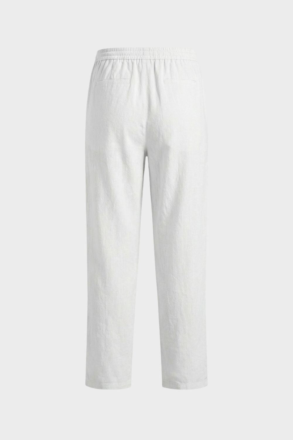 Herren Leinenhose mit Gummibund und Kordelzug