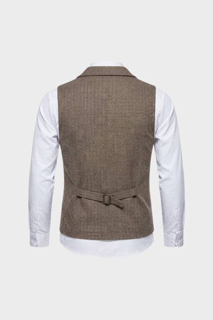 Weste Herren Anzugweste mit Knopfleiste und Taschen