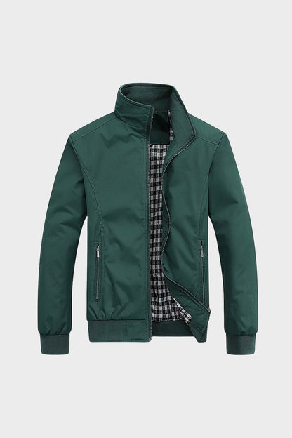 Herren Jacke mit Stehkragen und Reißverschluss