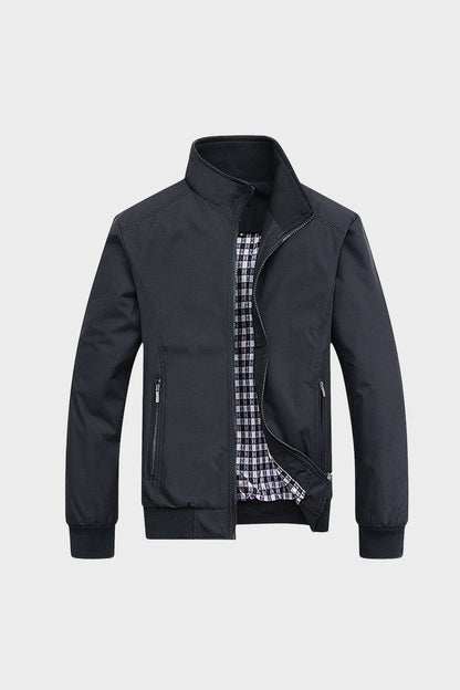 Herren Jacke mit Stehkragen und Reißverschluss