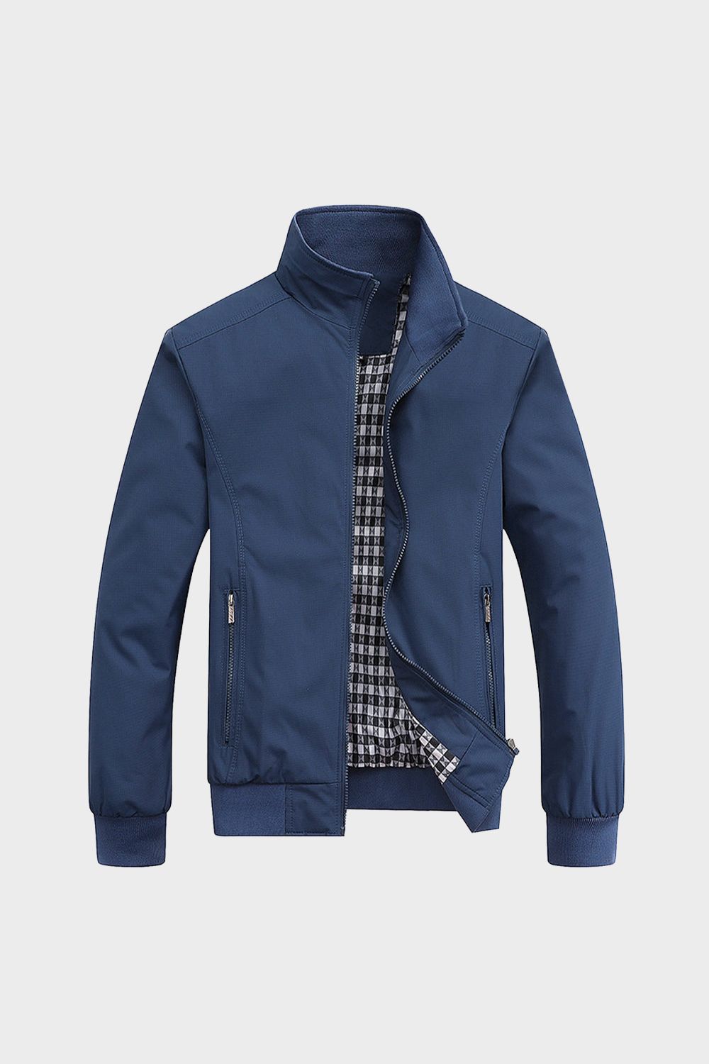 Herren Jacke mit Stehkragen und Reißverschluss
