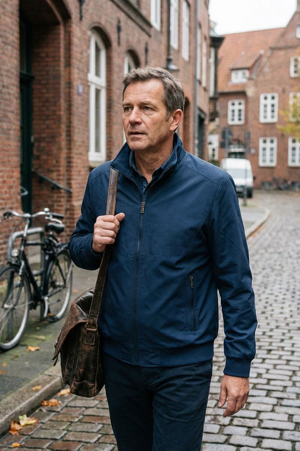 Herren Jacke mit Stehkragen und Reißverschluss