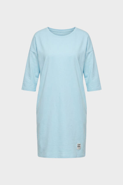 Kleid Damen Jerseykleid mit Rundhals und 3 4 Arm