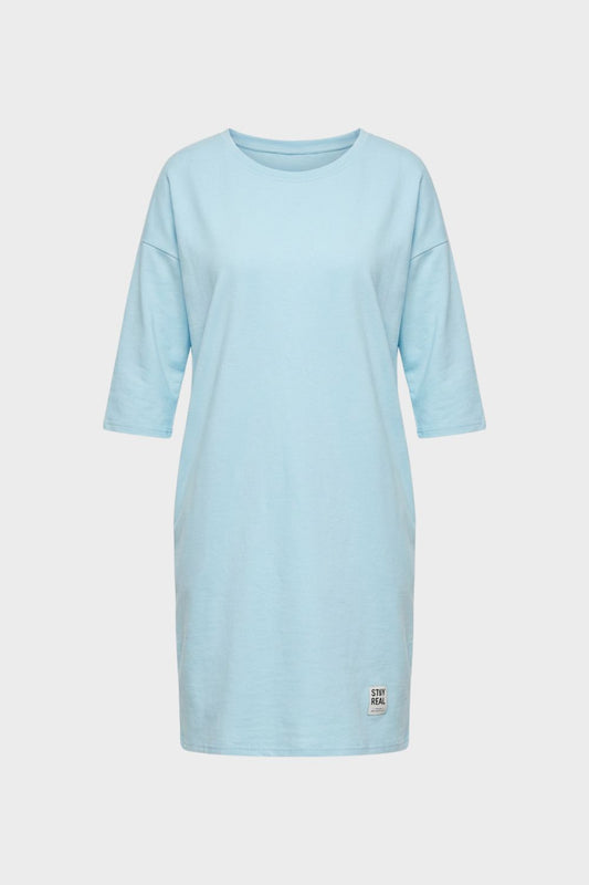 Kleid Damen Jerseykleid mit Rundhals und 3 4 Arm