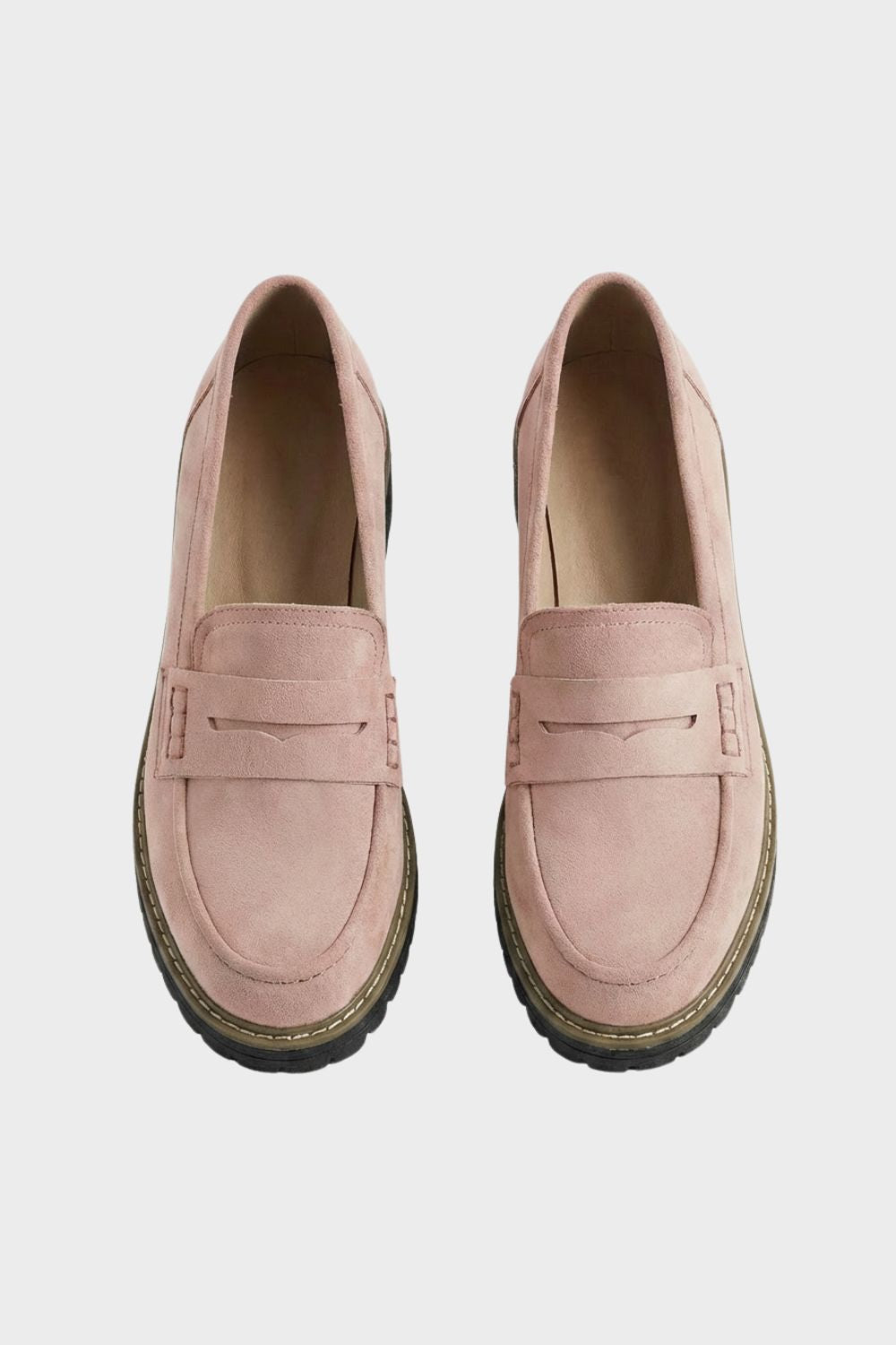 Loafer Damen Halbschuhe mit Profilsohle und Zierlasche