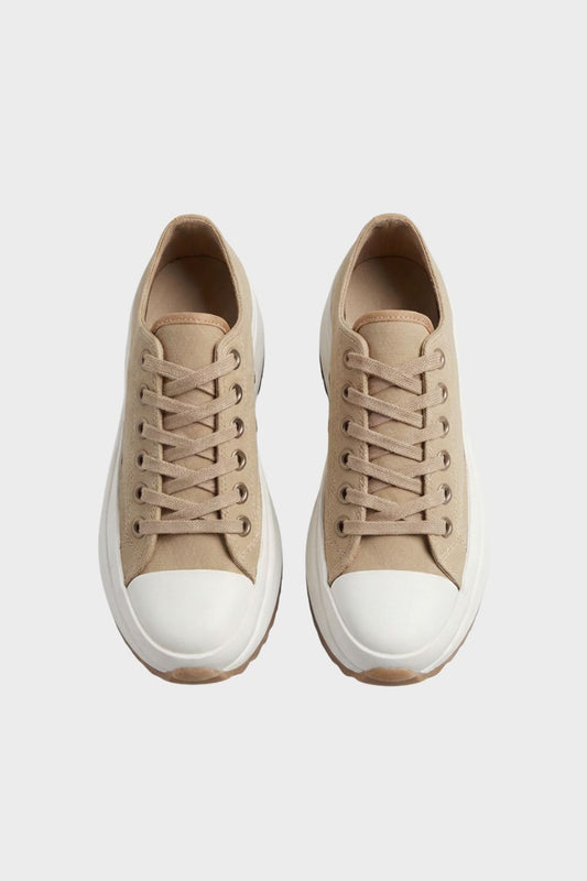Sneaker Damen Turnschuhe Low mit Schnürung und Gummikappe