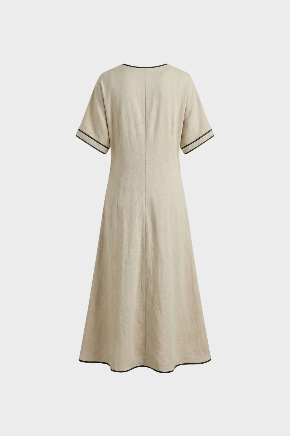 Damen Midikleid mit Wickeldetail und V-Ausschnitt