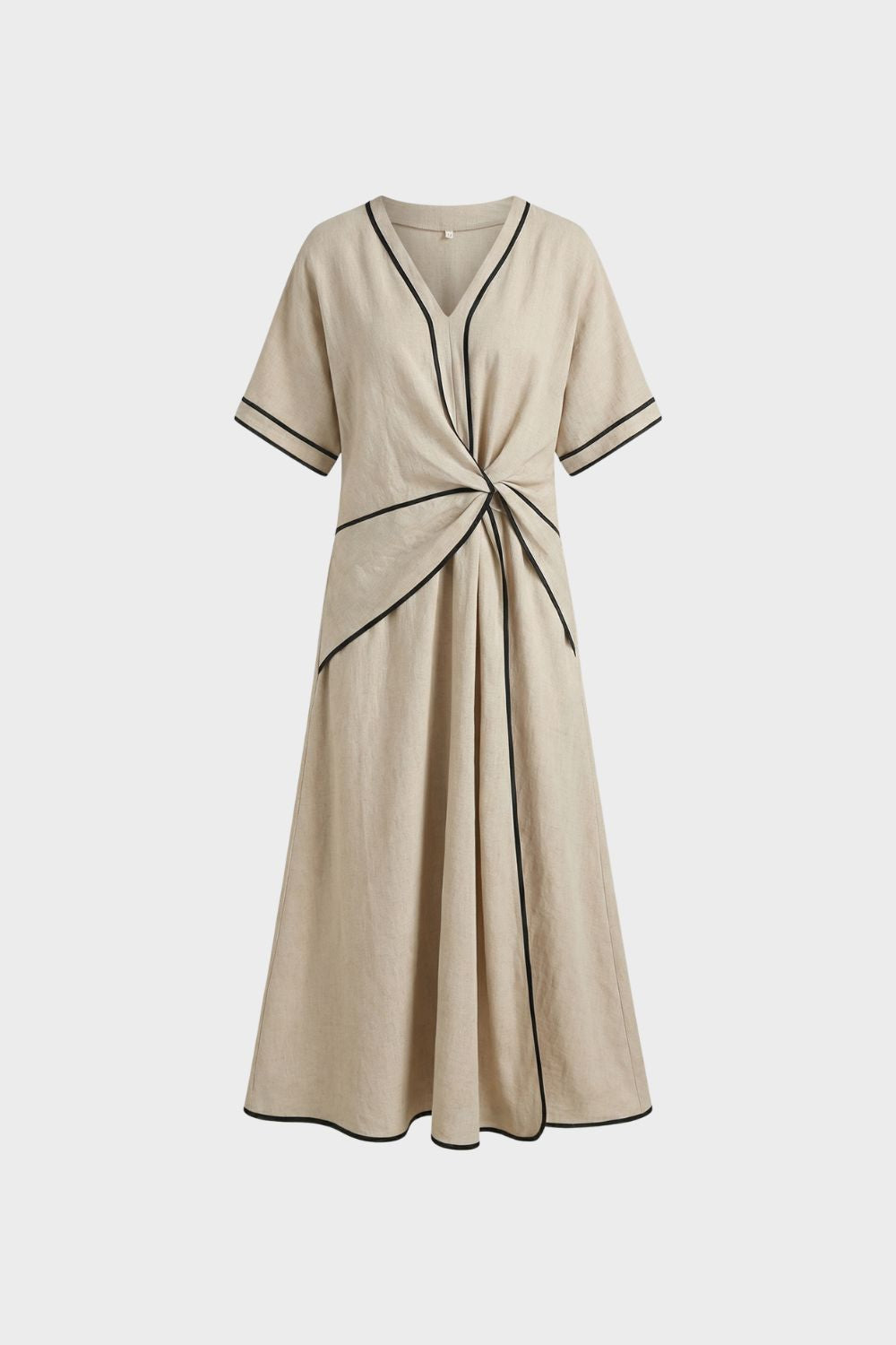 Damen Midikleid mit Wickeldetail und V-Ausschnitt