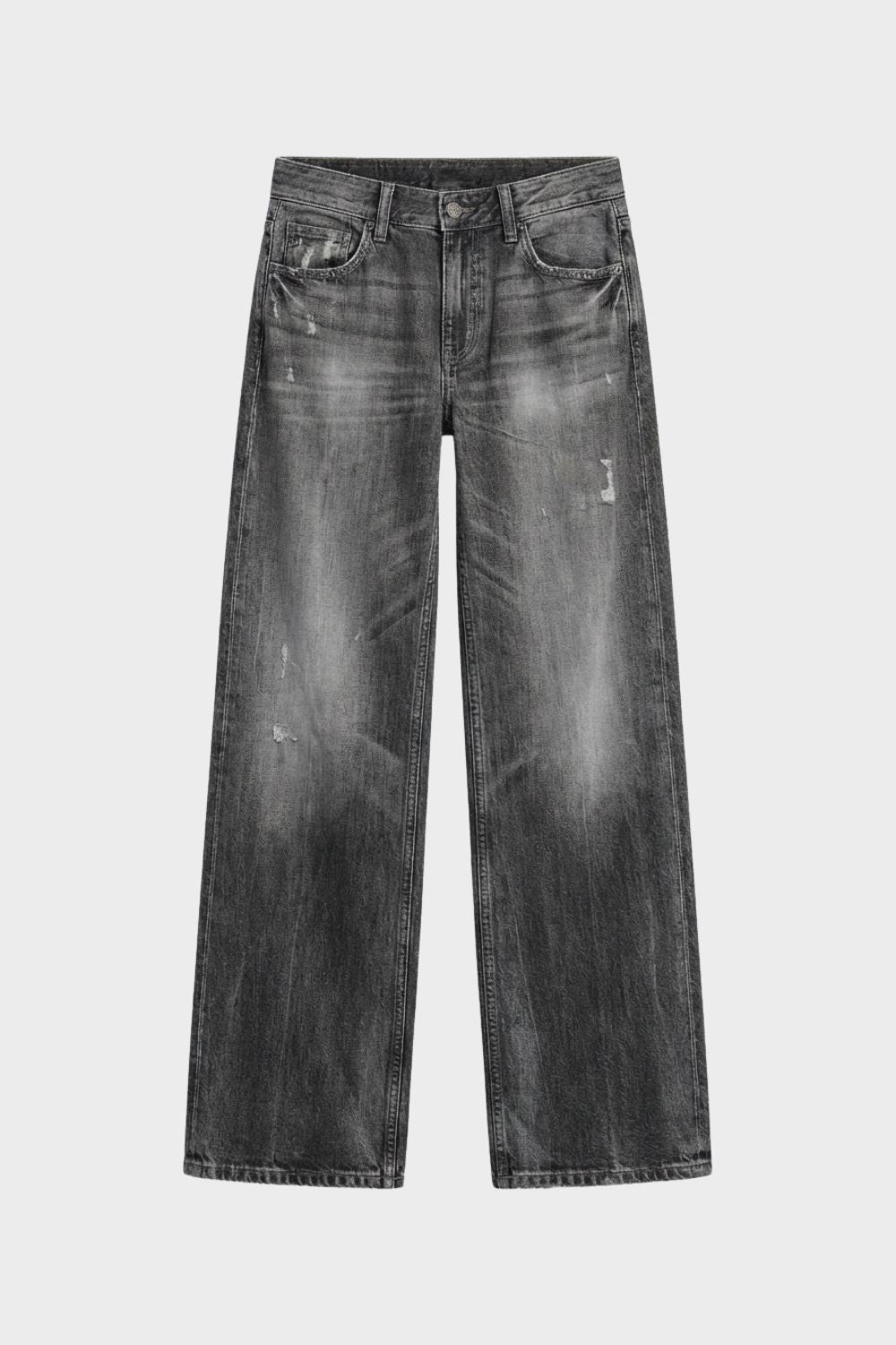 Damen Wide Leg Jeans mit Used Look