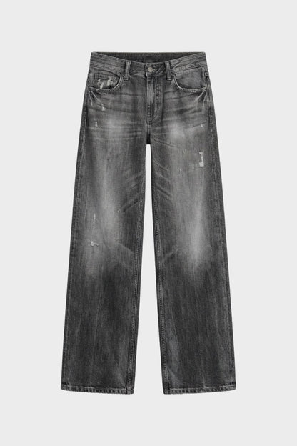 Damen Wide Leg Jeans mit Used Look