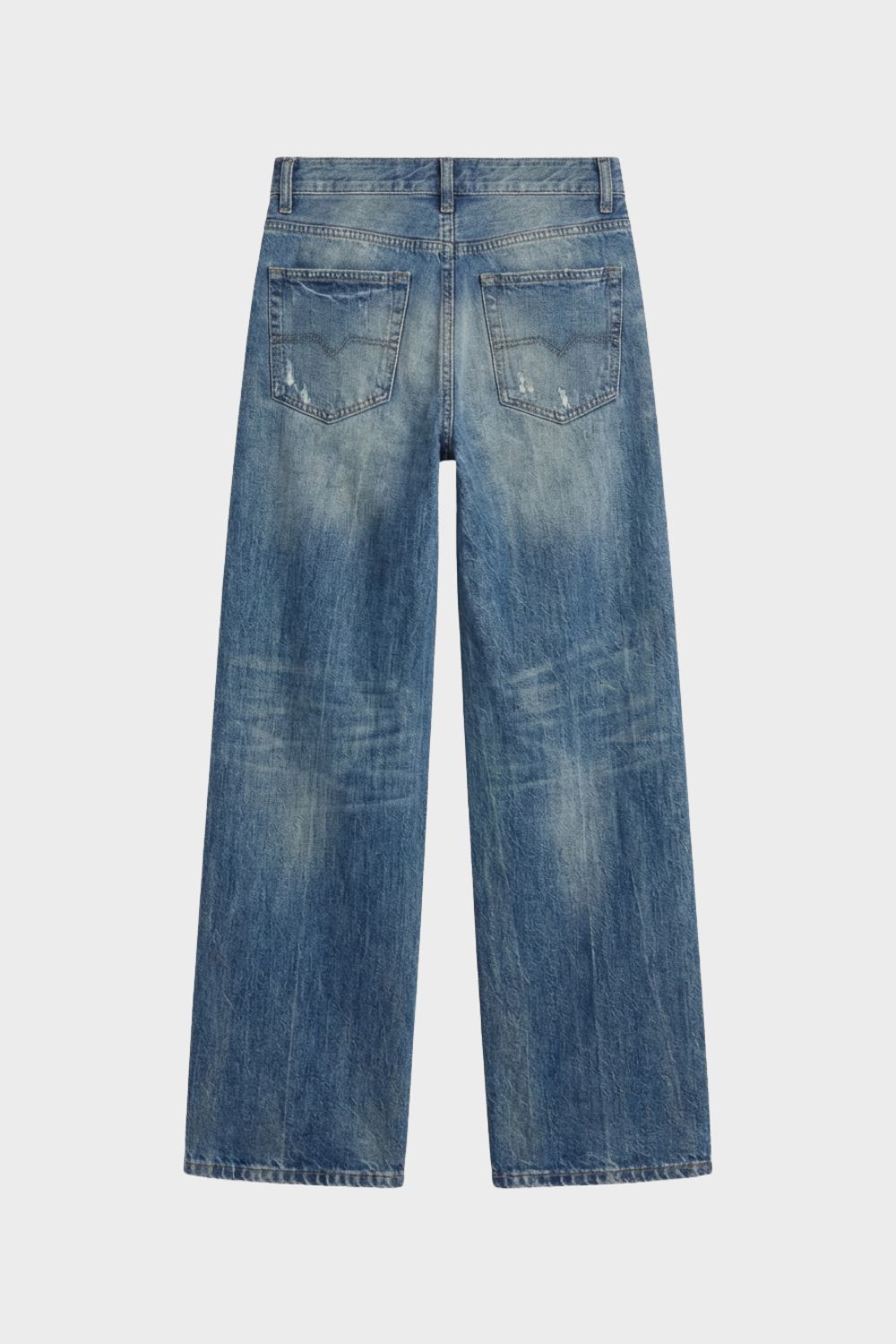 Damen Wide Leg Jeans mit Used Look