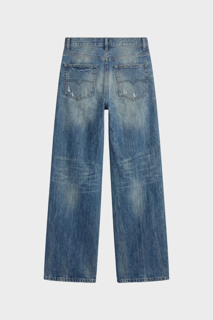Damen Wide Leg Jeans mit Used Look