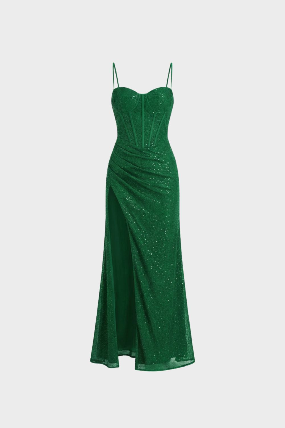Damen Abendkleid lang mit Spaghettiträgern