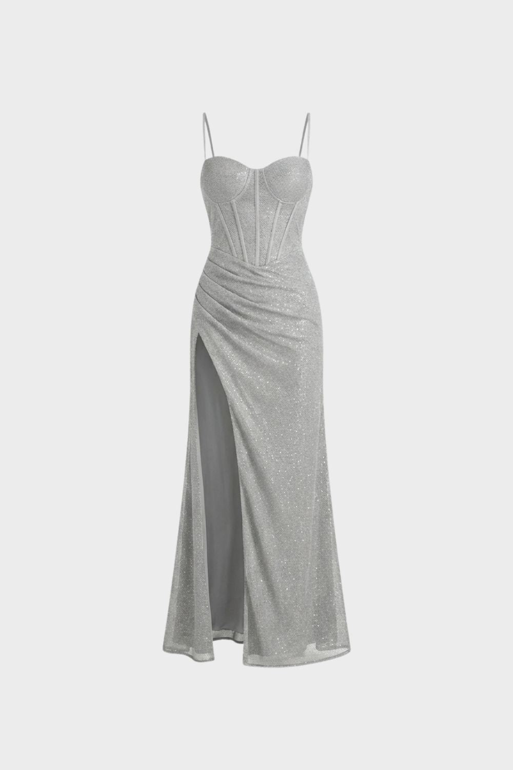 Damen Abendkleid lang mit Spaghettiträgern