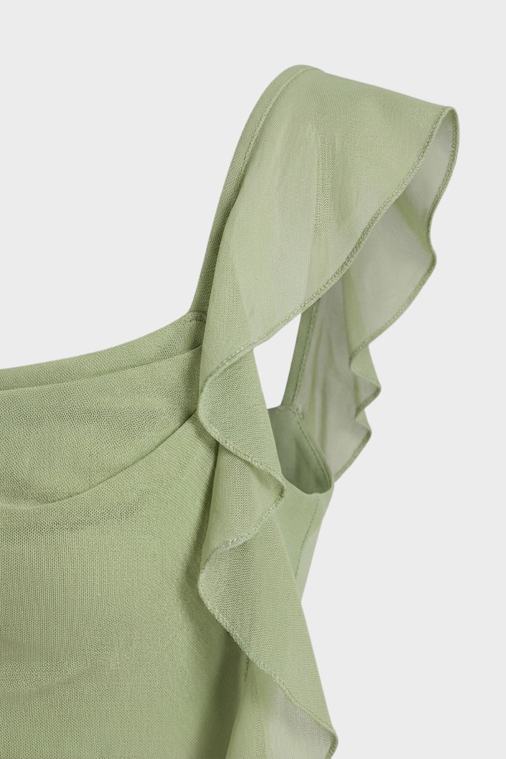 Damen Maxikleid mit Volants und schmaler Passform
