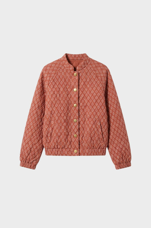 Damen Steppjacke mit Druckknöpfen und Stehkragen