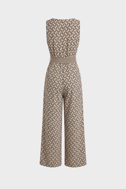 Damen Jumpsuit mit V-Ausschnitt und weitem Bein