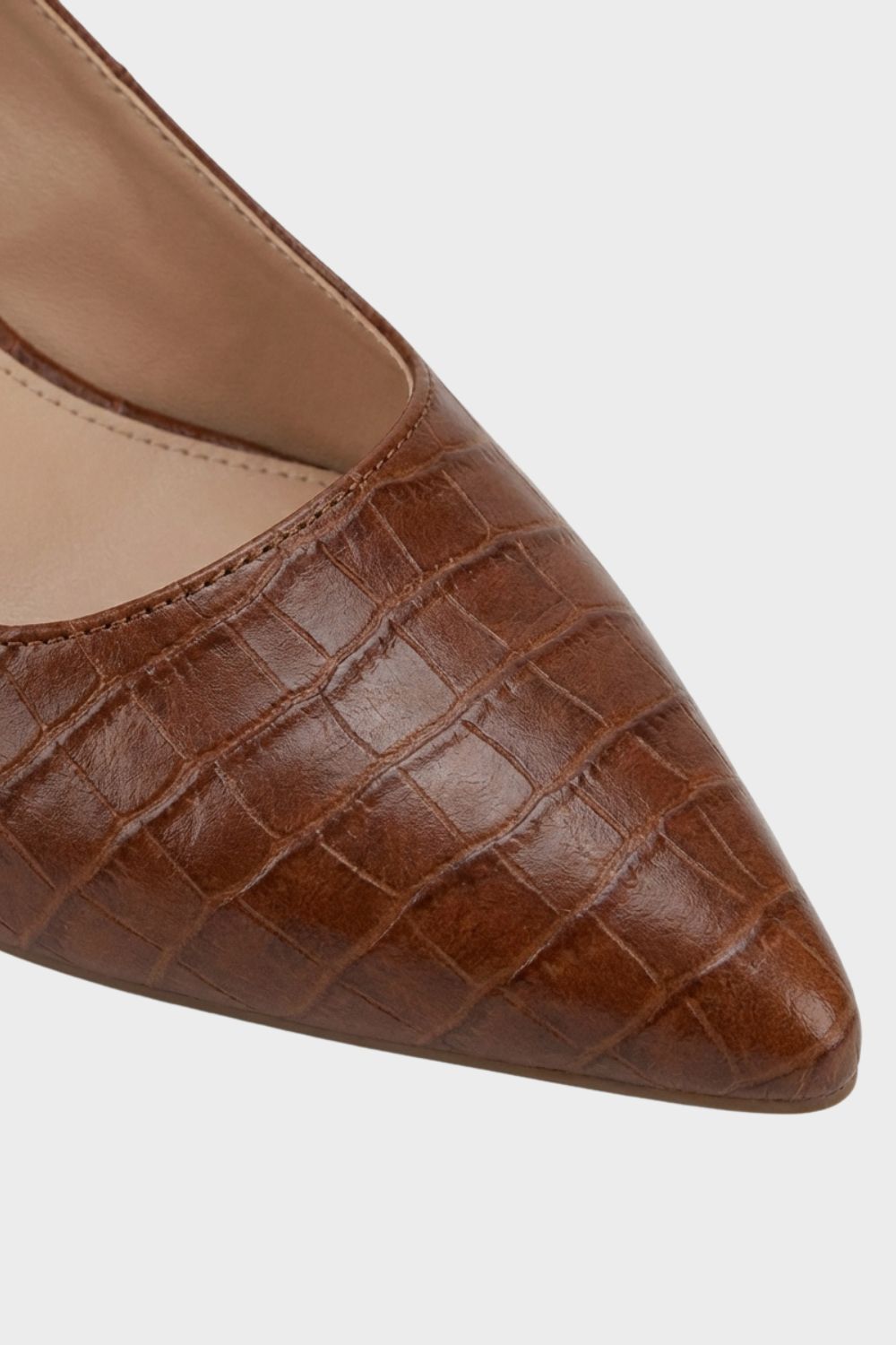 Damen Slingpumps mit spitzer Kappe in Kroko-Optik