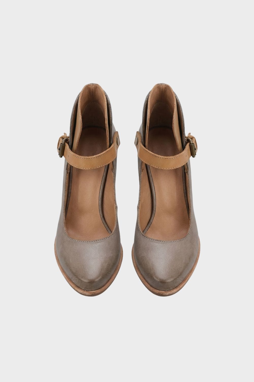 Damen Pumps mit Riemchen und Blockabsatz