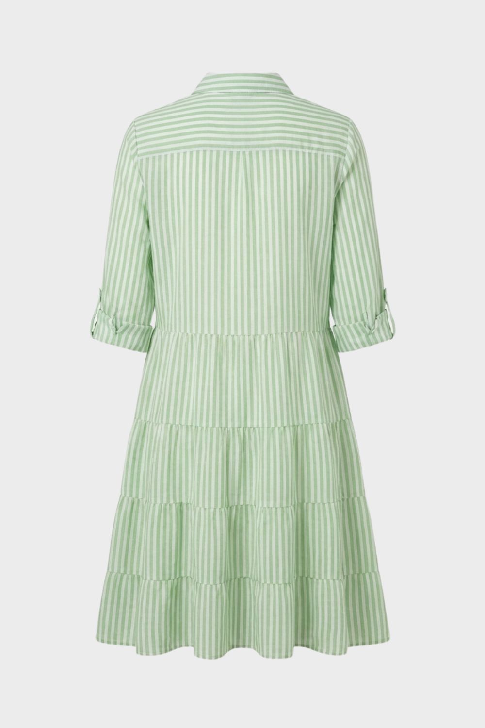 Damen Hemdblusenkleid mit Streifen und Knopfleiste
