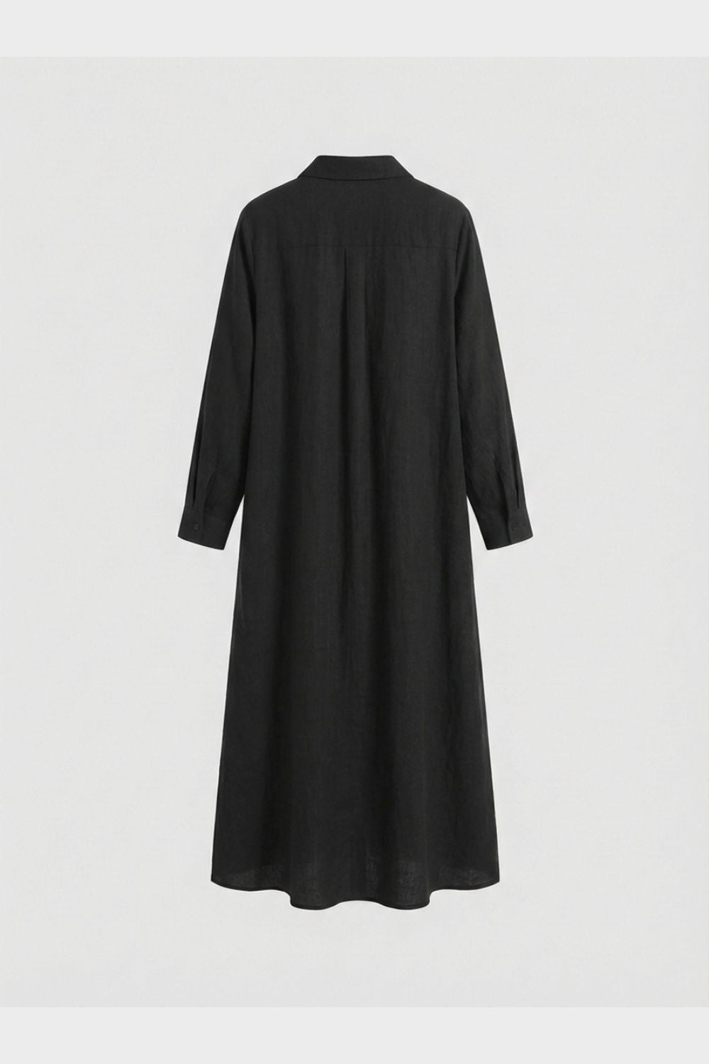 Damen Hemdblusenkleid lang mit Knopfleiste