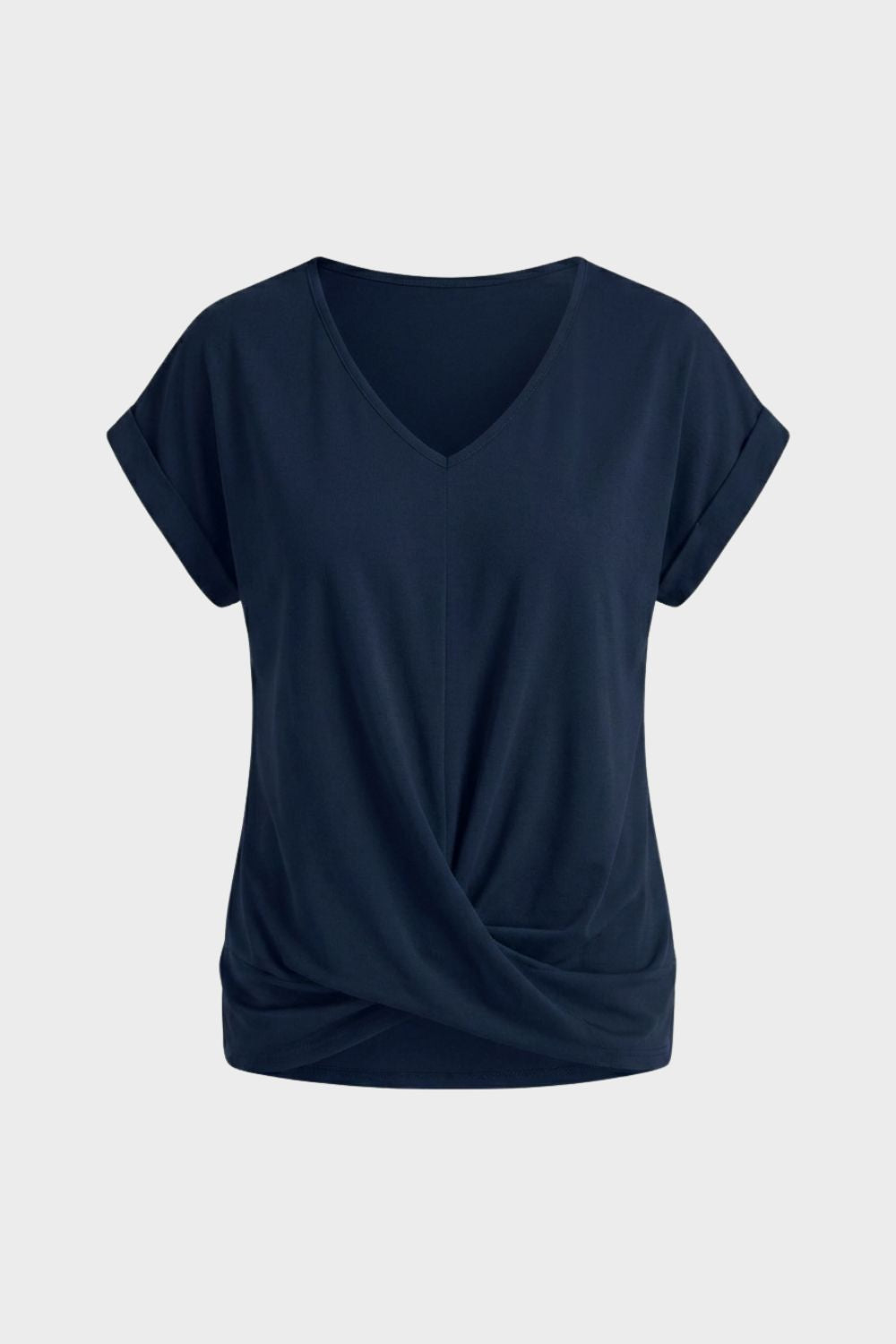 T-Shirt Damen V-Ausschnitt mit Knoten