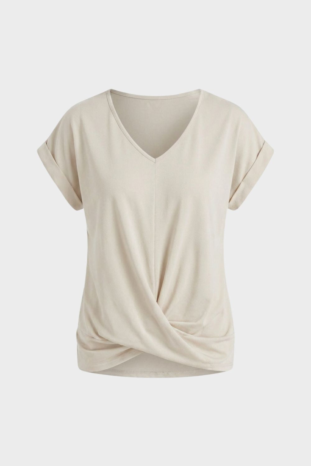 T-Shirt Damen V-Ausschnitt mit Knoten
