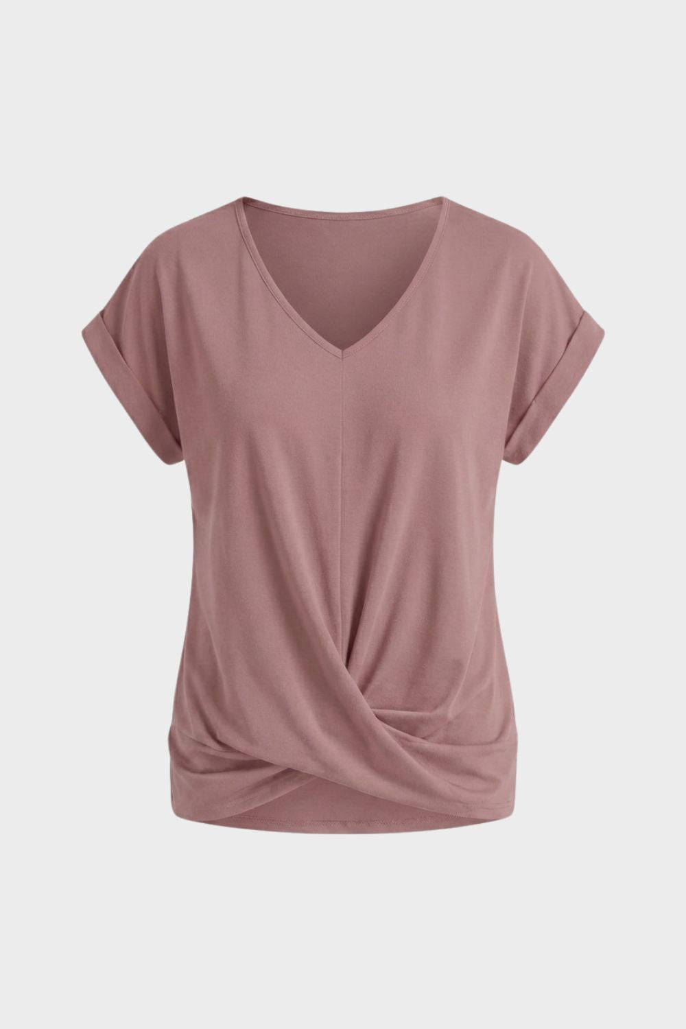 T-Shirt Damen V-Ausschnitt mit Knoten