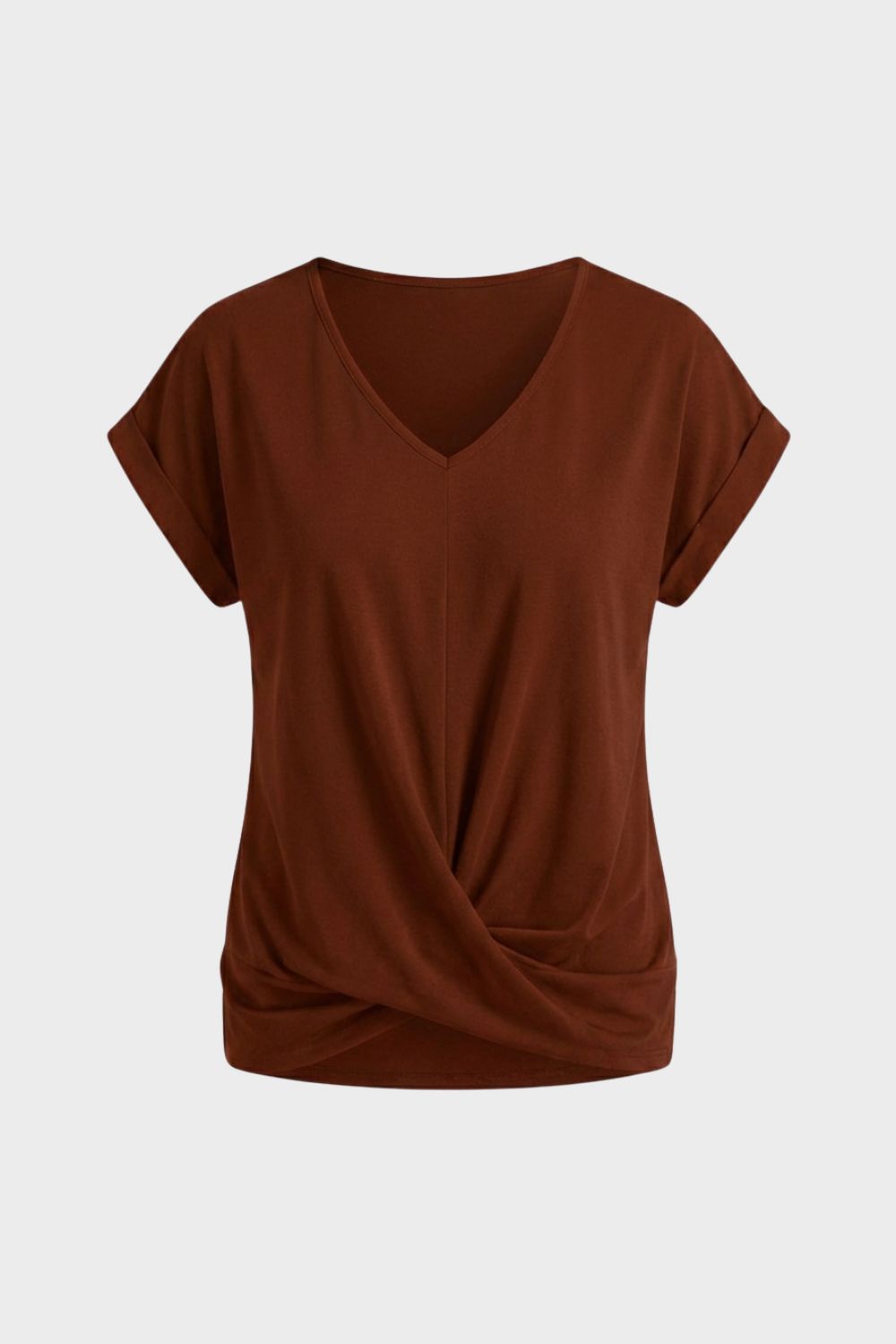 T-Shirt Damen V-Ausschnitt mit Knoten