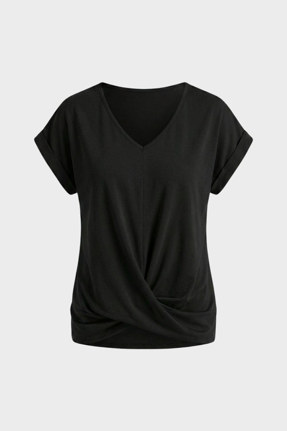 T-Shirt Damen V-Ausschnitt mit Knoten