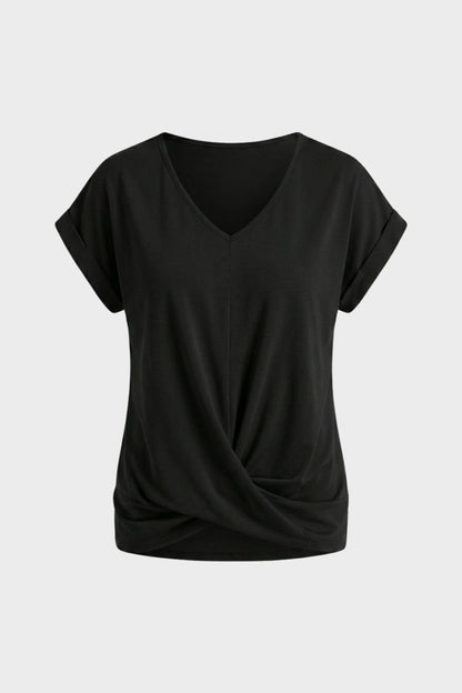 T-Shirt Damen V-Ausschnitt mit Knoten