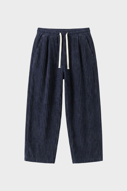 Herren Cordhose mit Gummibund und weitem Bein